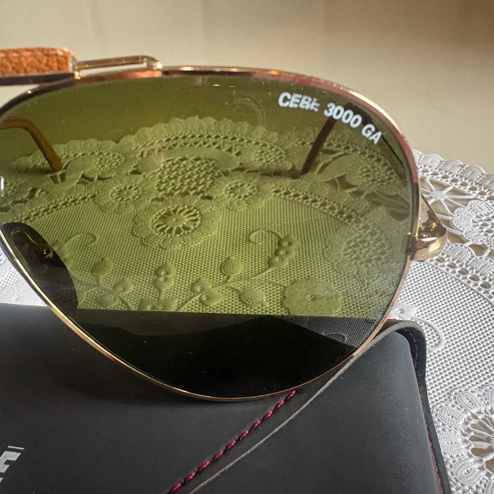 Vintage Cébé Aviator Sunglasses with Green Lenses